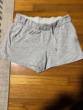 lululemon athletica Light Gray Heather Drawstring Shorts